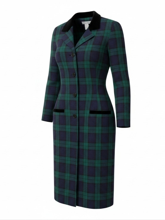 Vintage Dresses & Skirts - vintage checkered button down suit dress